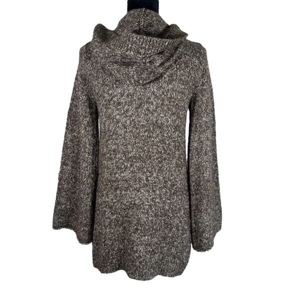 Prana Willow Hooded Brown Classic Knit Cardigan Flare Sleeve Button Size Medium - Picture 5 of 9